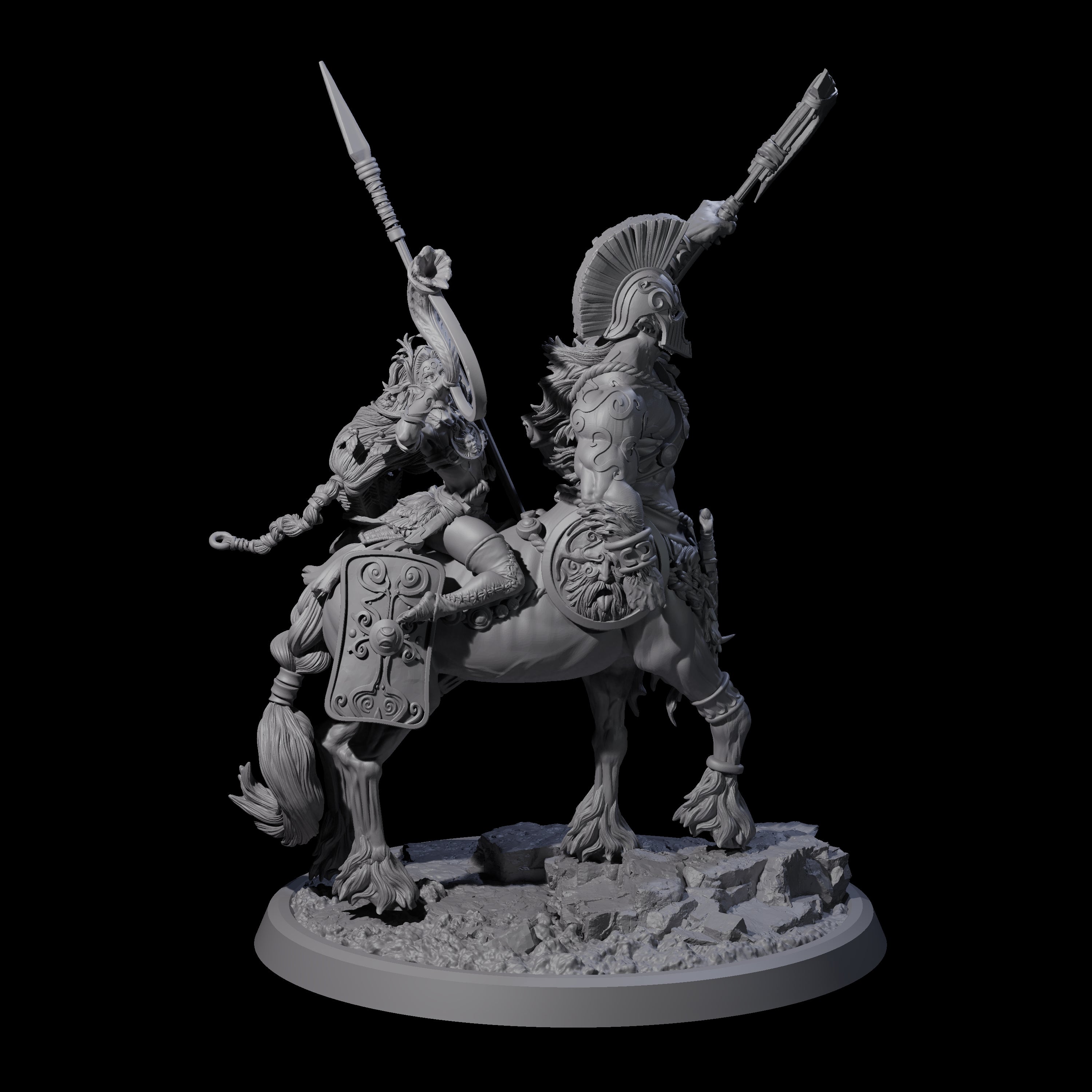 Four Centaur Elf Teamups Miniature for Dungeons and Dragons, Pathfinder or other TTRPGs