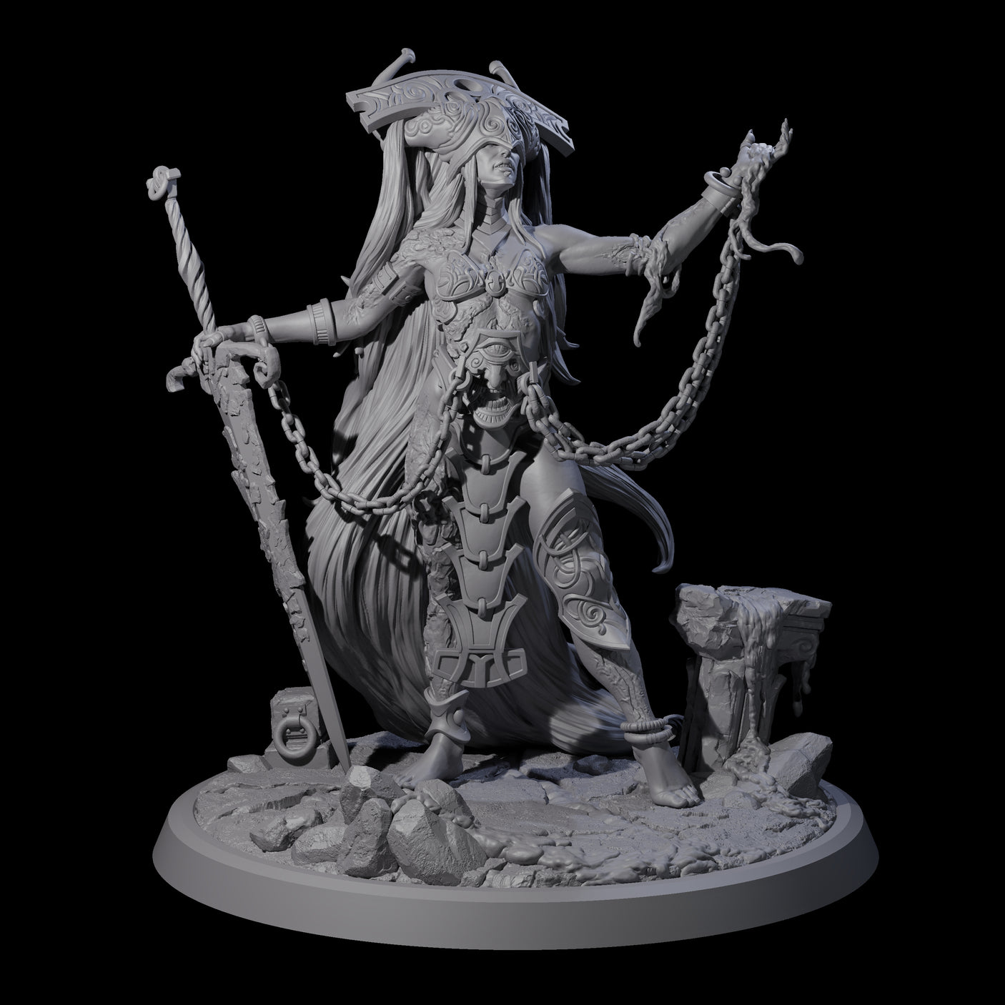 Four Chainbound Kyton Priestesses Miniature for Dungeons and Dragons, Pathfinder or other TTRPGs
