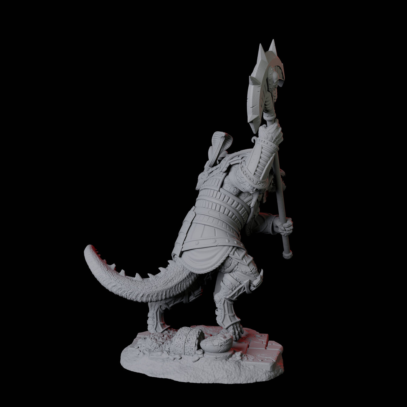Four Charging Crocodile Lizardfolk Soldiers Miniature for Dungeons and Dragons, Pathfinder or other TTRPGs