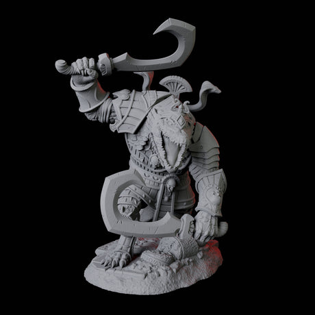 Four Charging Crocodile Lizardfolk Soldiers Miniature for Dungeons and Dragons, Pathfinder or other TTRPGs