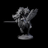 Four Charging Troll Riders on Axe Beaks Miniature for Dungeons and Dragons, Pathfinder or other TTRPGs