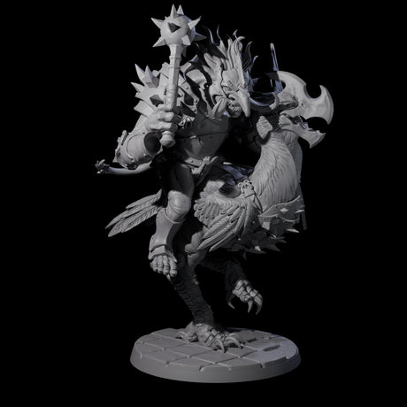 Four Charging Troll Riders on Axe Beaks Miniature for Dungeons and Dragons, Pathfinder or other TTRPGs