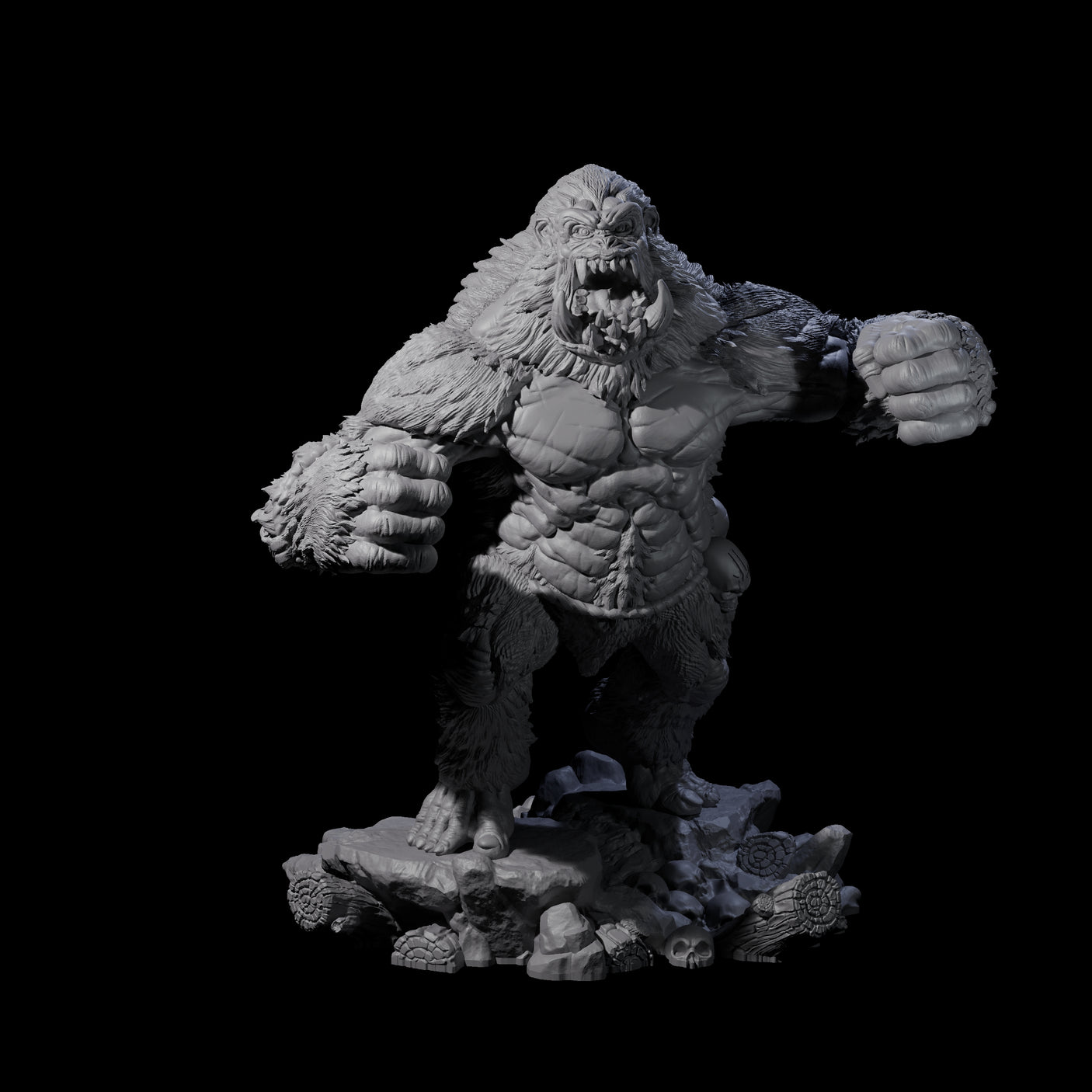 Four Chest Thumping Barlguras Miniature for Dungeons and Dragons, Pathfinder or other TTRPGs