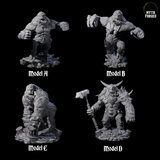 Four Chest Thumping Barlguras Miniature for Dungeons and Dragons, Pathfinder or other TTRPGs