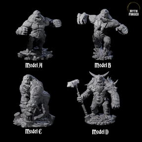 Four Chest Thumping Barlguras Miniature for Dungeons and Dragons, Pathfinder or other TTRPGs