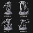 Four Chitinous Kruthiks Miniature for Dungeons and Dragons, Pathfinder or other TTRPGs