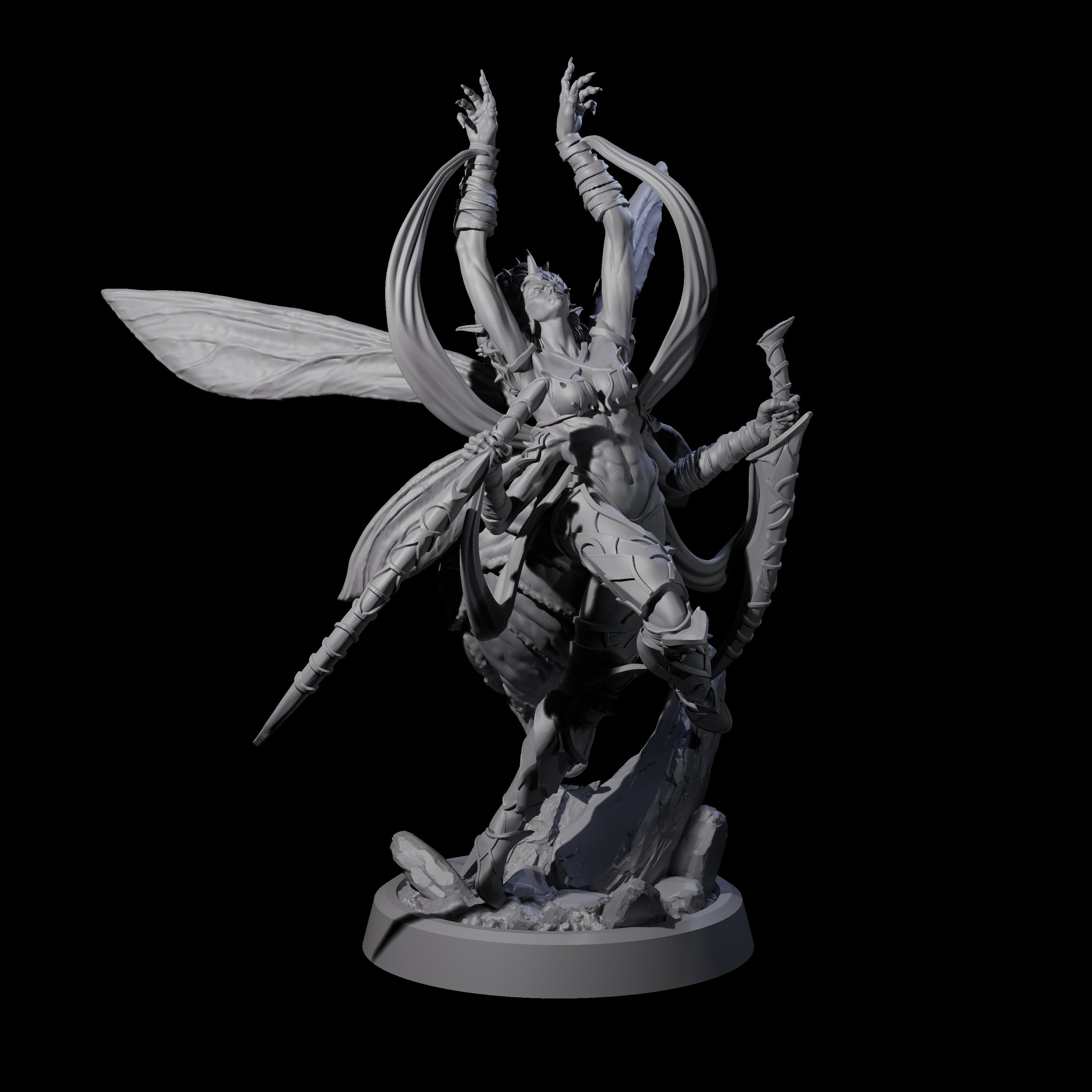Four Chitinous Psionic Seers Miniature for Dungeons and Dragons, Pathfinder or other TTRPGs
