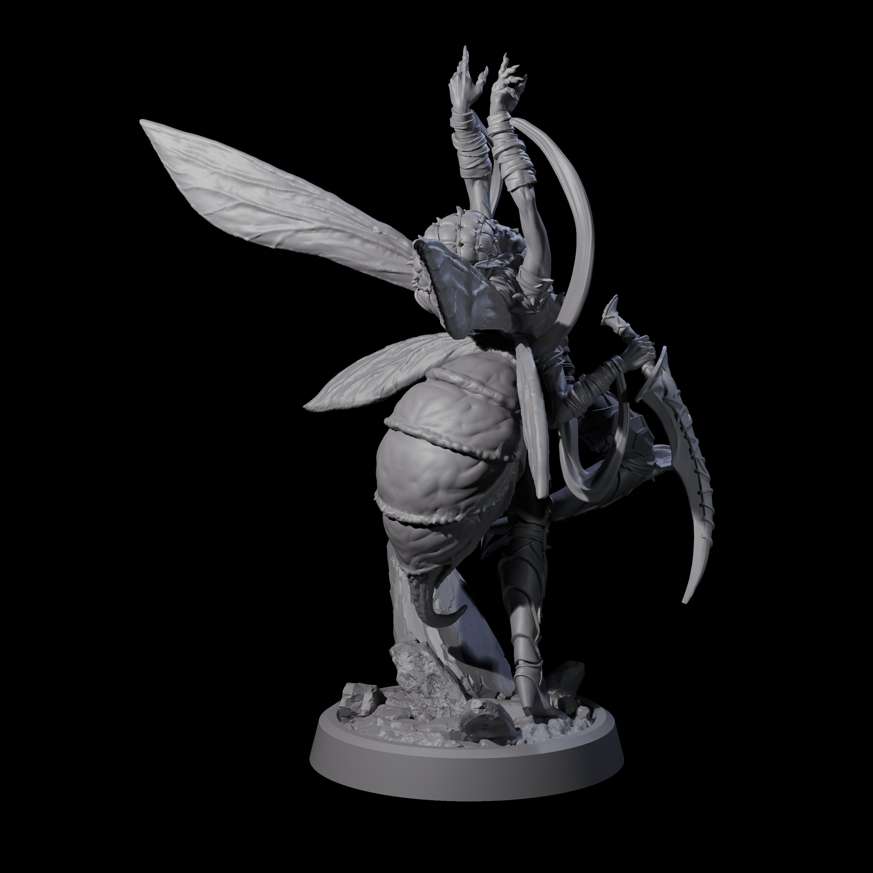 Four Chitinous Psionic Seers Miniature for Dungeons and Dragons, Pathfinder or other TTRPGs