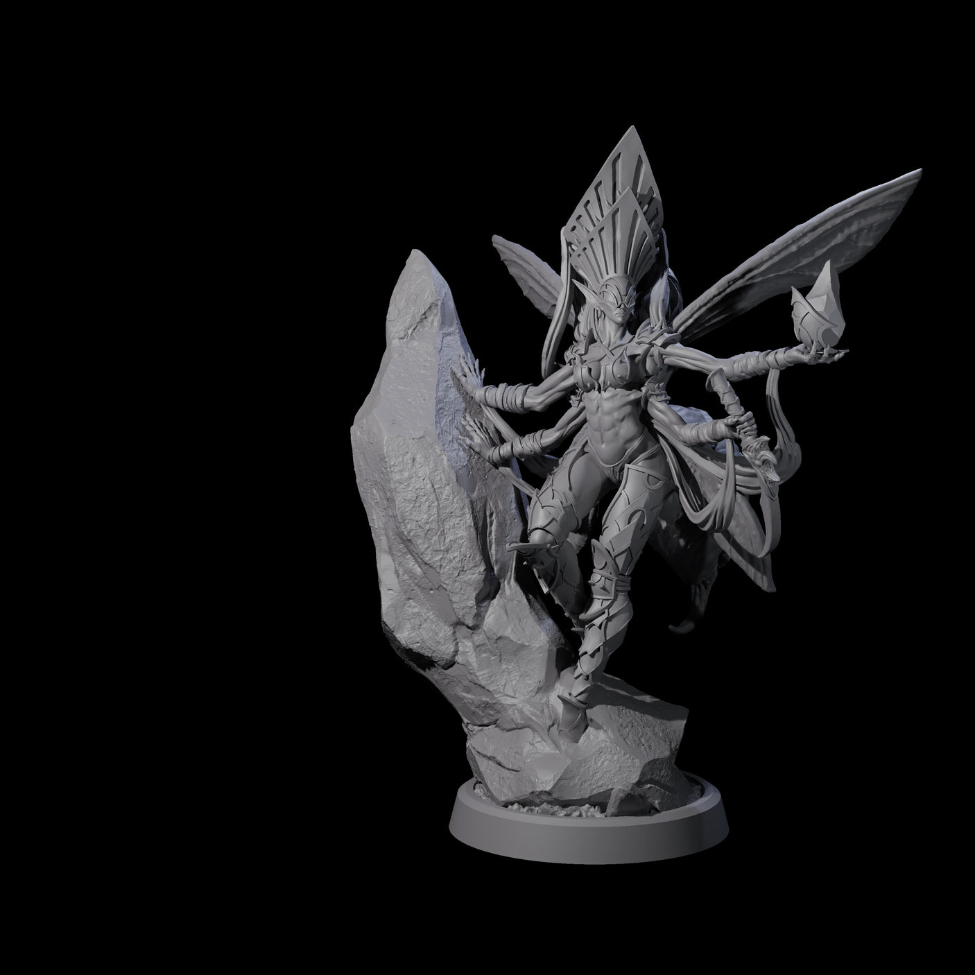 Four Chitinous Psionic Seers Miniature for Dungeons and Dragons, Pathfinder or other TTRPGs