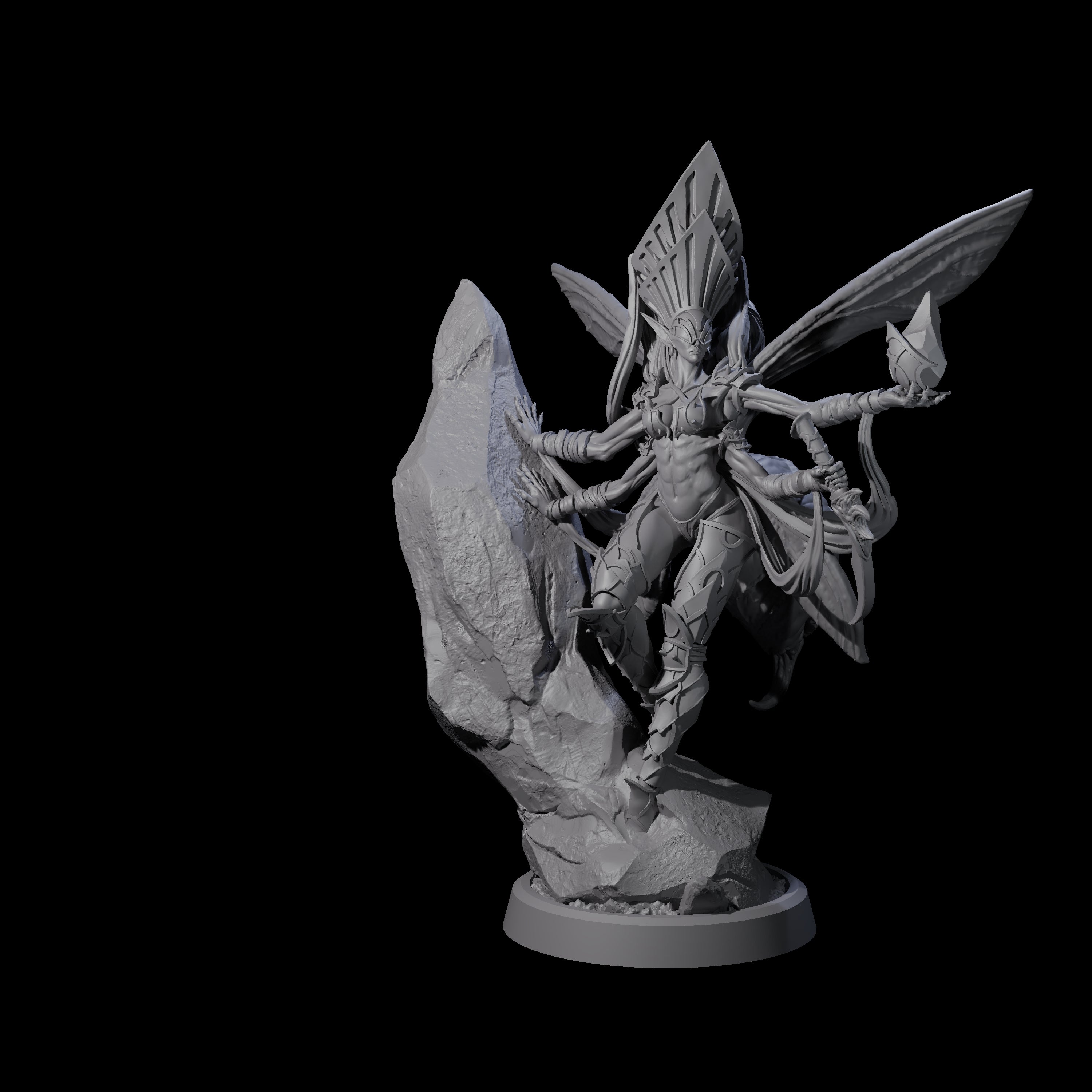 Four Chitinous Psionic Seers Miniature for Dungeons and Dragons, Pathfinder or other TTRPGs