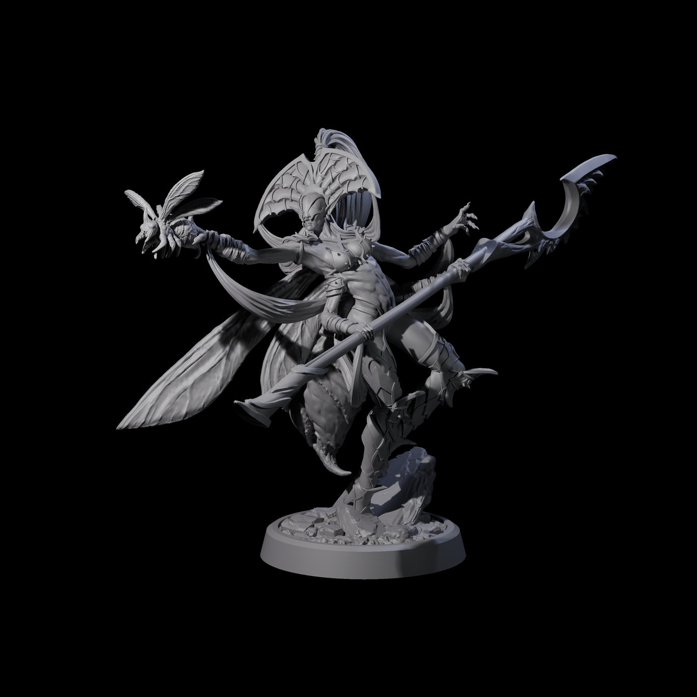 Four Chitinous Psionic Seers Miniature for Dungeons and Dragons, Pathfinder or other TTRPGs
