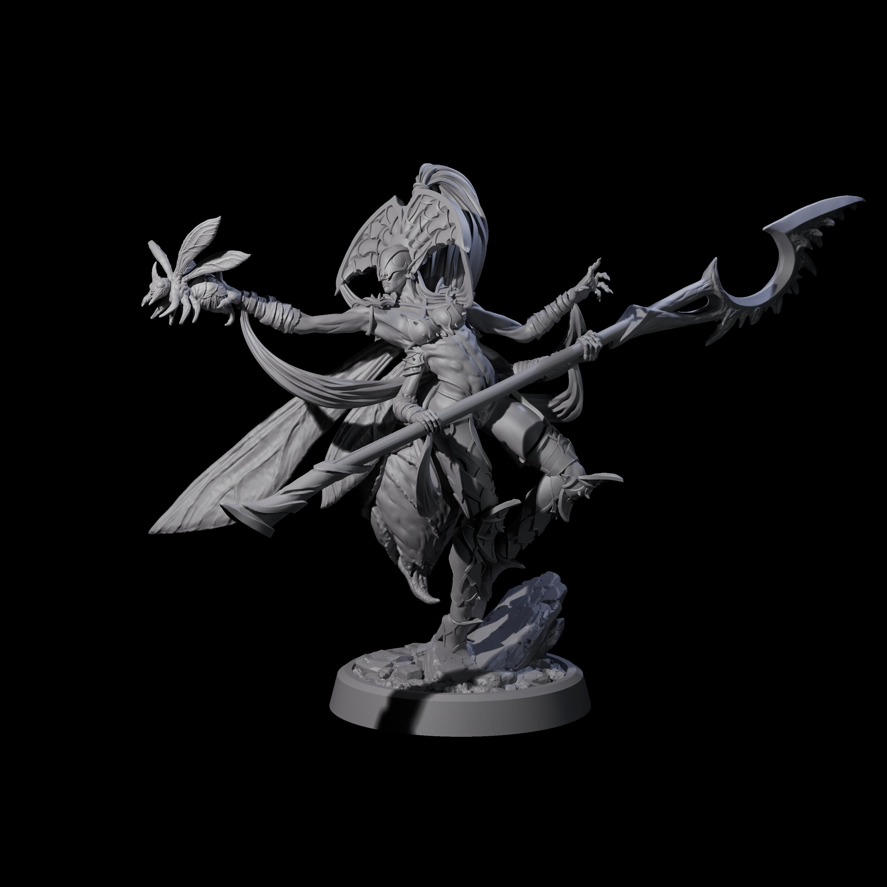 Four Chitinous Psionic Seers Miniature for Dungeons and Dragons, Pathfinder or other TTRPGs
