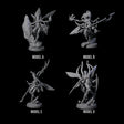 Four Chitinous Psionic Seers Miniature for Dungeons and Dragons, Pathfinder or other TTRPGs