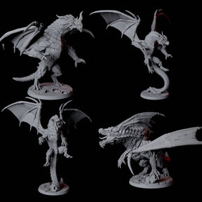Four Chromatic Dragons Miniature for Dungeons and Dragons, Pathfinder or other TTRPGs
