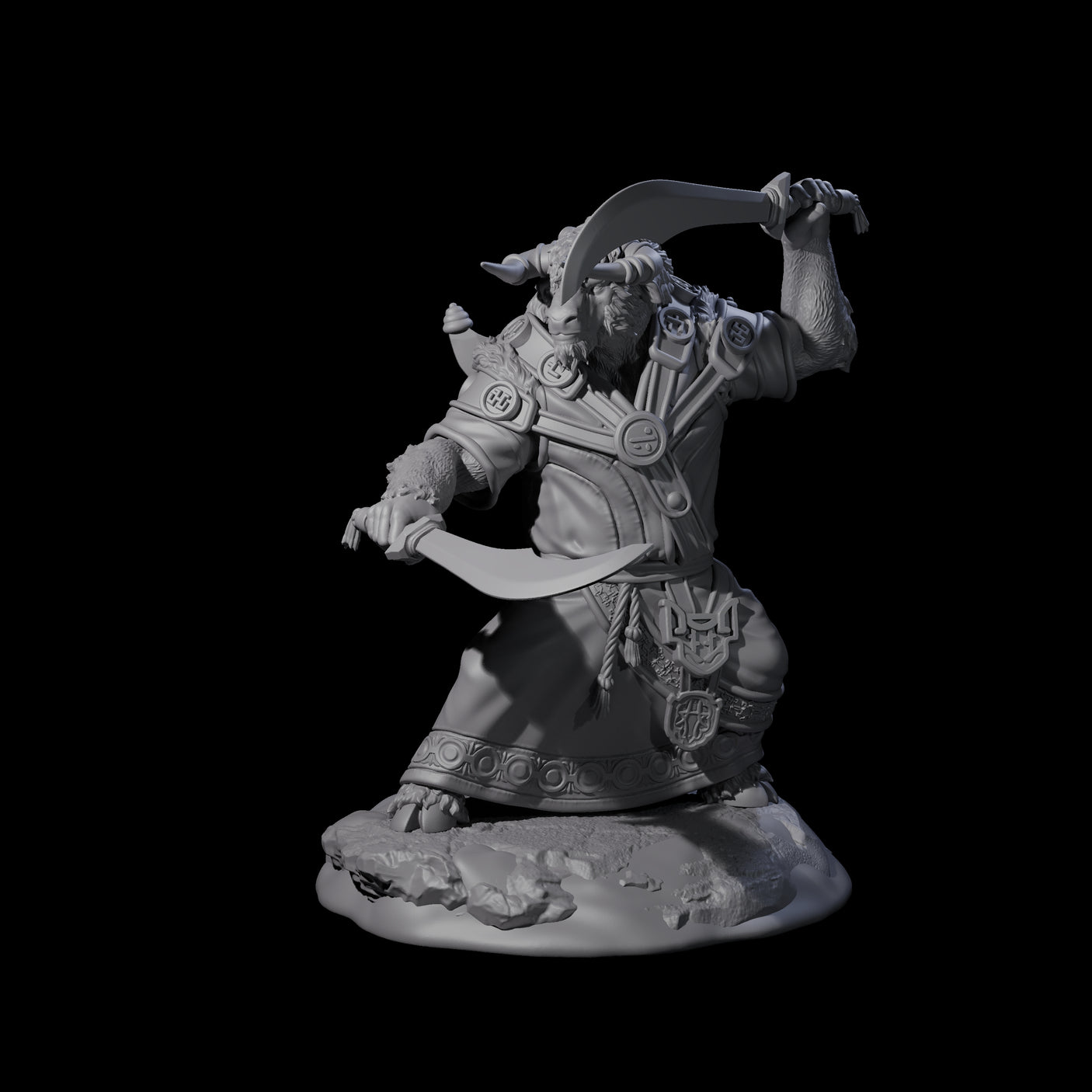 Four Civilised Yakfolks Miniature for Dungeons and Dragons, Pathfinder or other TTRPGs