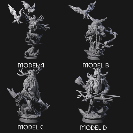 Four Clawed Forest Guardians Miniature for Dungeons and Dragons, Pathfinder or other TTRPGs