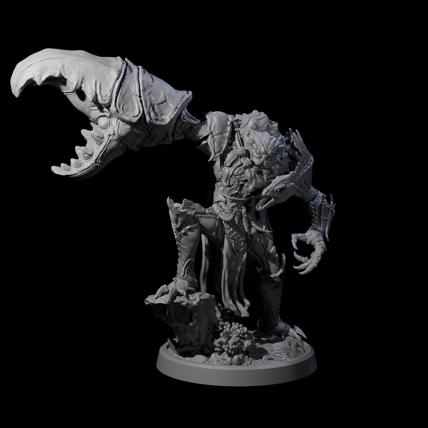 Four Commanding Wastrilith Warriors Miniature for Dungeons and Dragons, Pathfinder or other TTRPGs