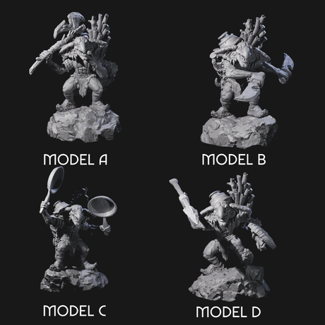 Four Confident Camping Goblins Miniature for Dungeons and Dragons, Pathfinder or other TTRPGs
