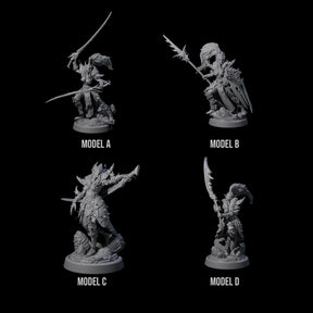 Four Corrupted Hive Protectors Miniature for Dungeons and Dragons, Pathfinder or other TTRPGs