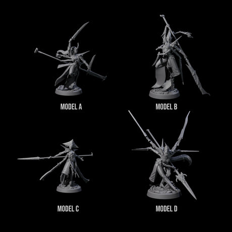 Four Corrupted Mariliths Miniature for Dungeons and Dragons, Pathfinder or other TTRPGs