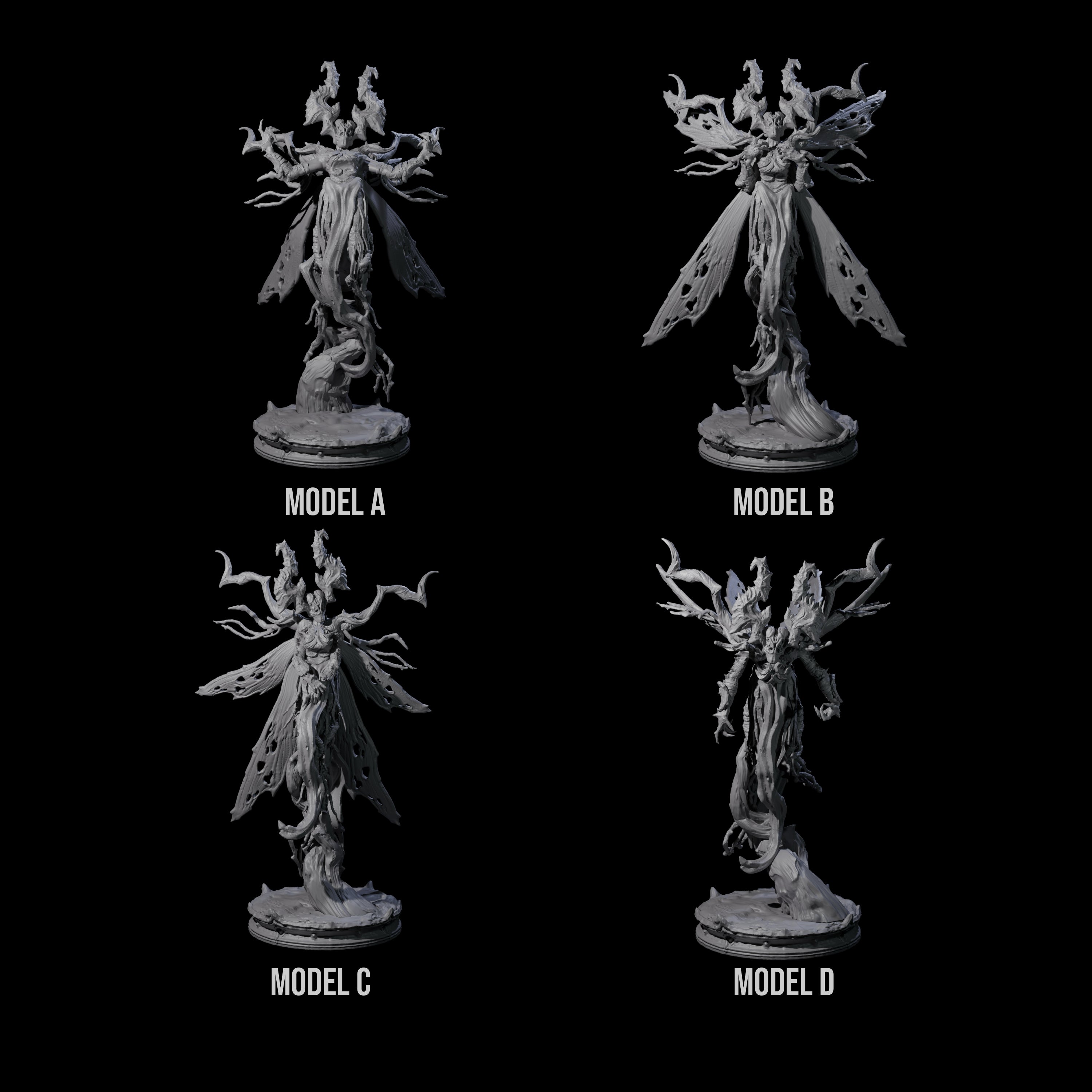 Four Corrupted Underdark Dryads Miniature for Dungeons and Dragons, Pathfinder or other TTRPGs