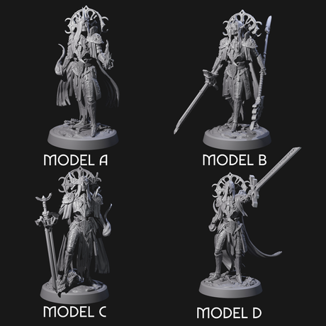 Four Creaking Tomb Lichs Miniature for Dungeons and Dragons, Pathfinder or other TTRPGs