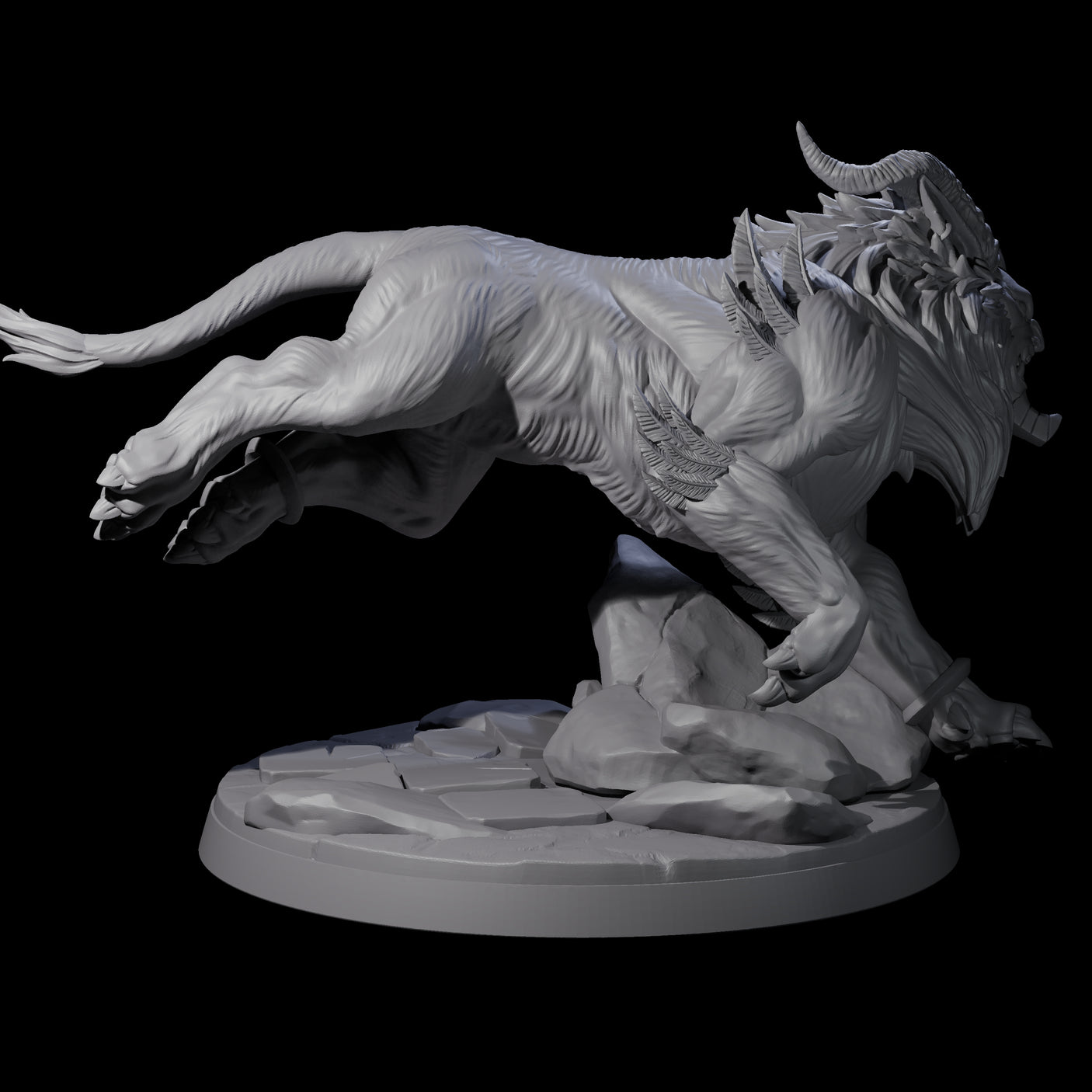 Four Crouching Sphinx Spawn Miniature for Dungeons and Dragons, Pathfinder or other TTRPGs