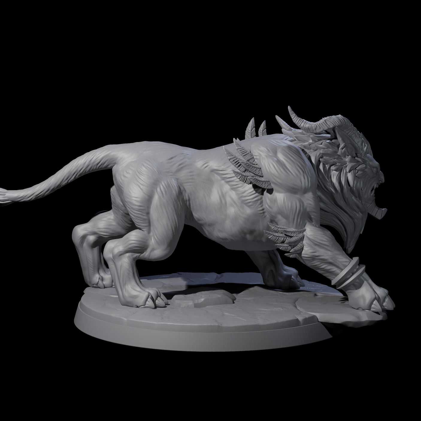 Four Crouching Sphinx Spawn Miniature for Dungeons and Dragons, Pathfinder or other TTRPGs
