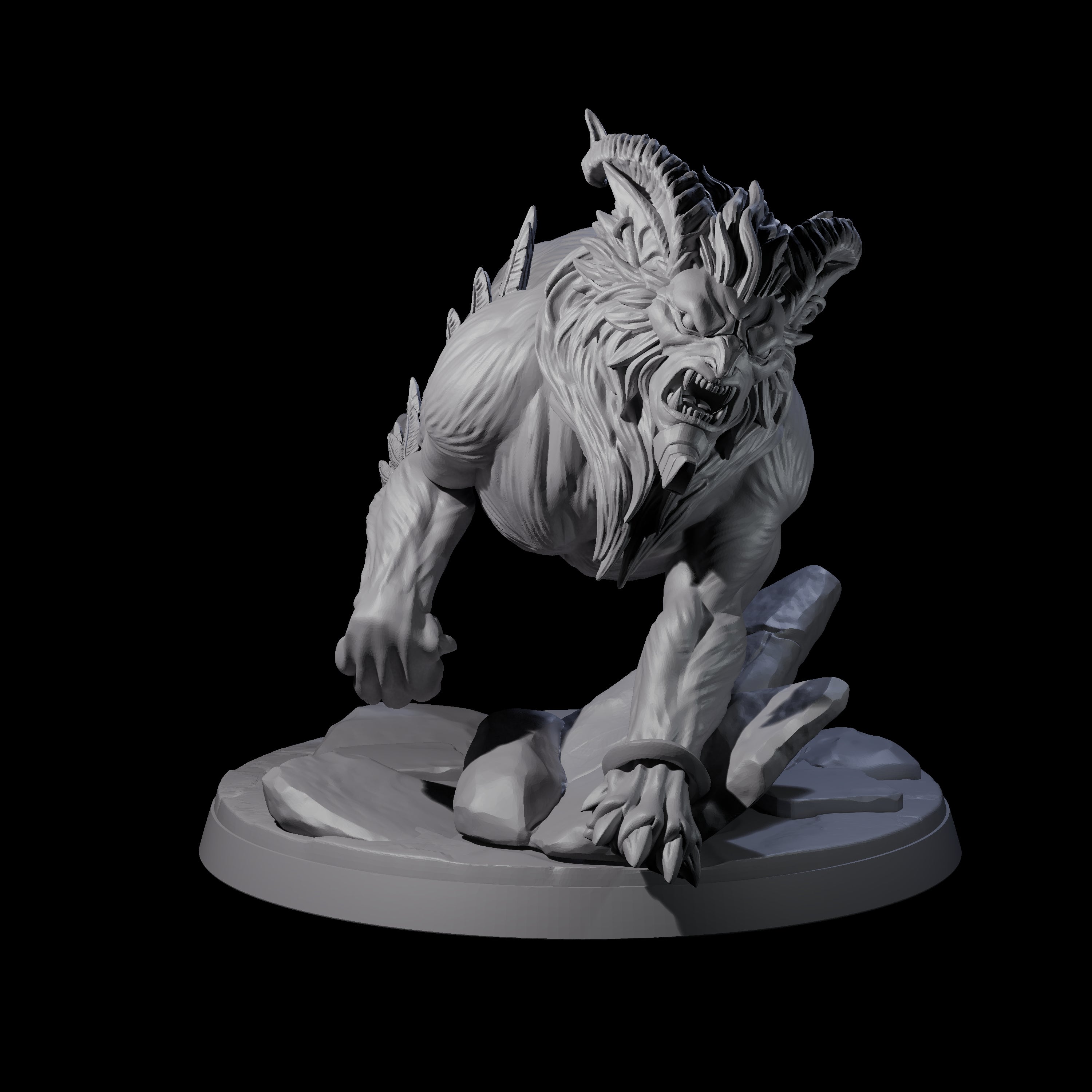 Four Crouching Sphinx Spawn Miniature for Dungeons and Dragons, Pathfinder or other TTRPGs