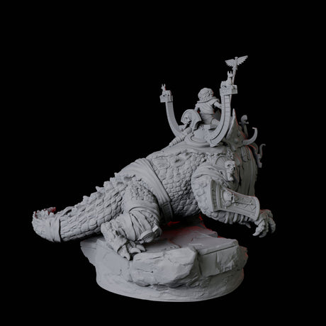 Four Cultists Riding Giant Crocodiles Miniature for Dungeons and Dragons, Pathfinder or other TTRPGs