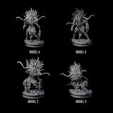 Four Dark Elf Umbral Seers Miniature for Dungeons and Dragons, Pathfinder or other TTRPGs