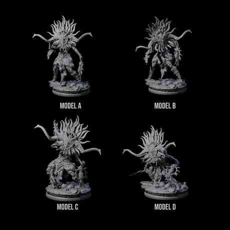 Four Dark Elf Umbral Seers Miniature for Dungeons and Dragons, Pathfinder or other TTRPGs