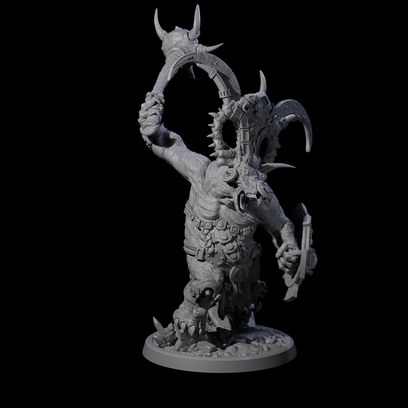 Four Decorated Dinosaur Lizardfolk Warriors Miniature for Dungeons and Dragons, Pathfinder or other TTRPGs