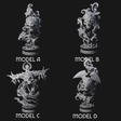 Four Decorated Flameskulls Miniature for Dungeons and Dragons, Pathfinder or other TTRPGs