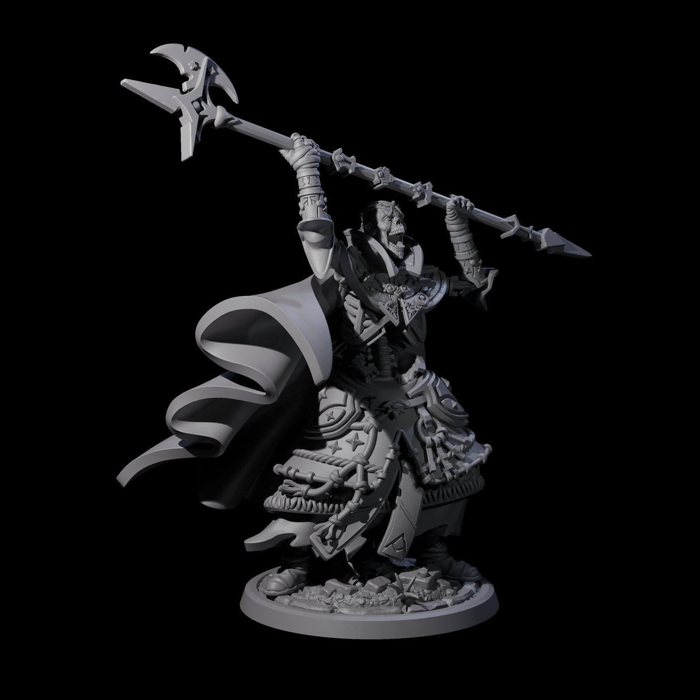 Four Decorated Skeleton Guards Miniature for Dungeons and Dragons, Pathfinder or other TTRPGs