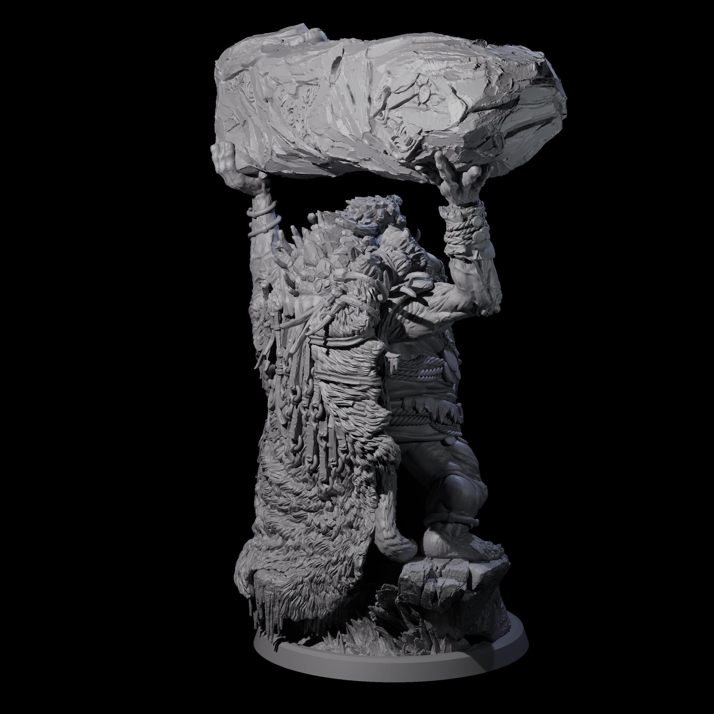 Four Decorated Tribal Ogres Miniature for Dungeons and Dragons, Pathfinder or other TTRPGs