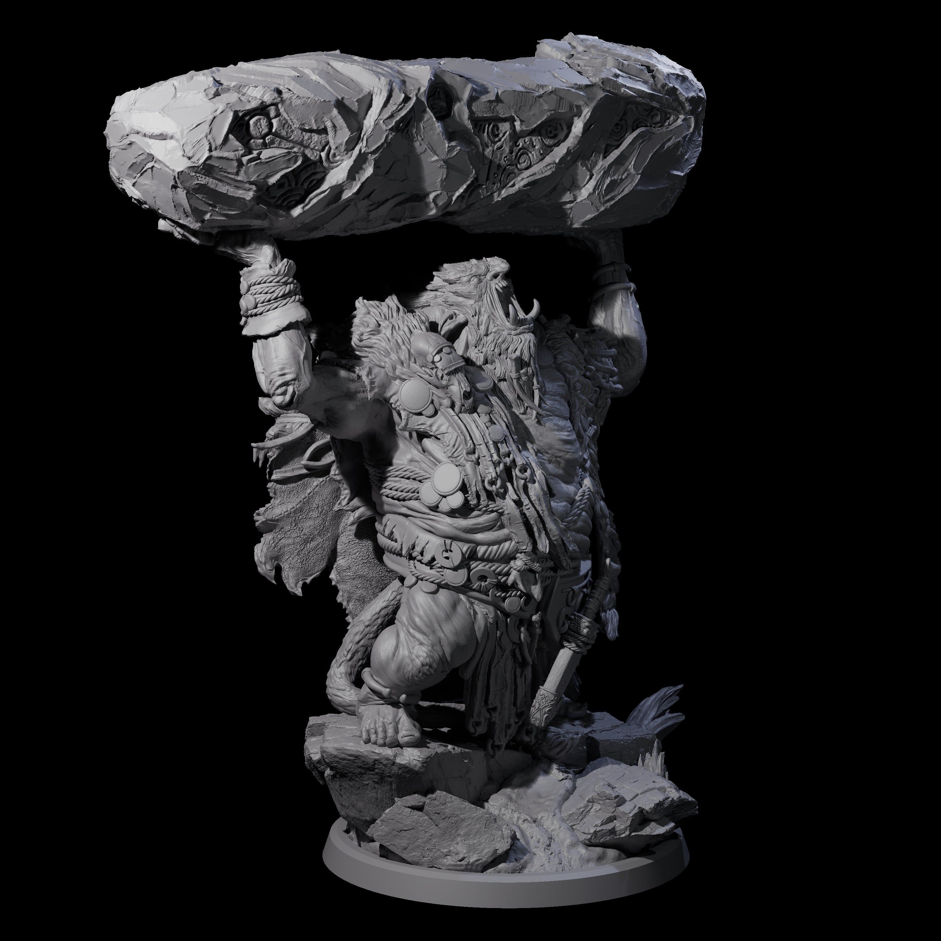 Four Decorated Tribal Ogres Miniature for Dungeons and Dragons, Pathfinder or other TTRPGs