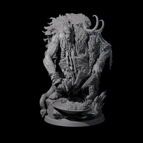 Four Decorated Tribal Ogres Miniature for Dungeons and Dragons, Pathfinder or other TTRPGs