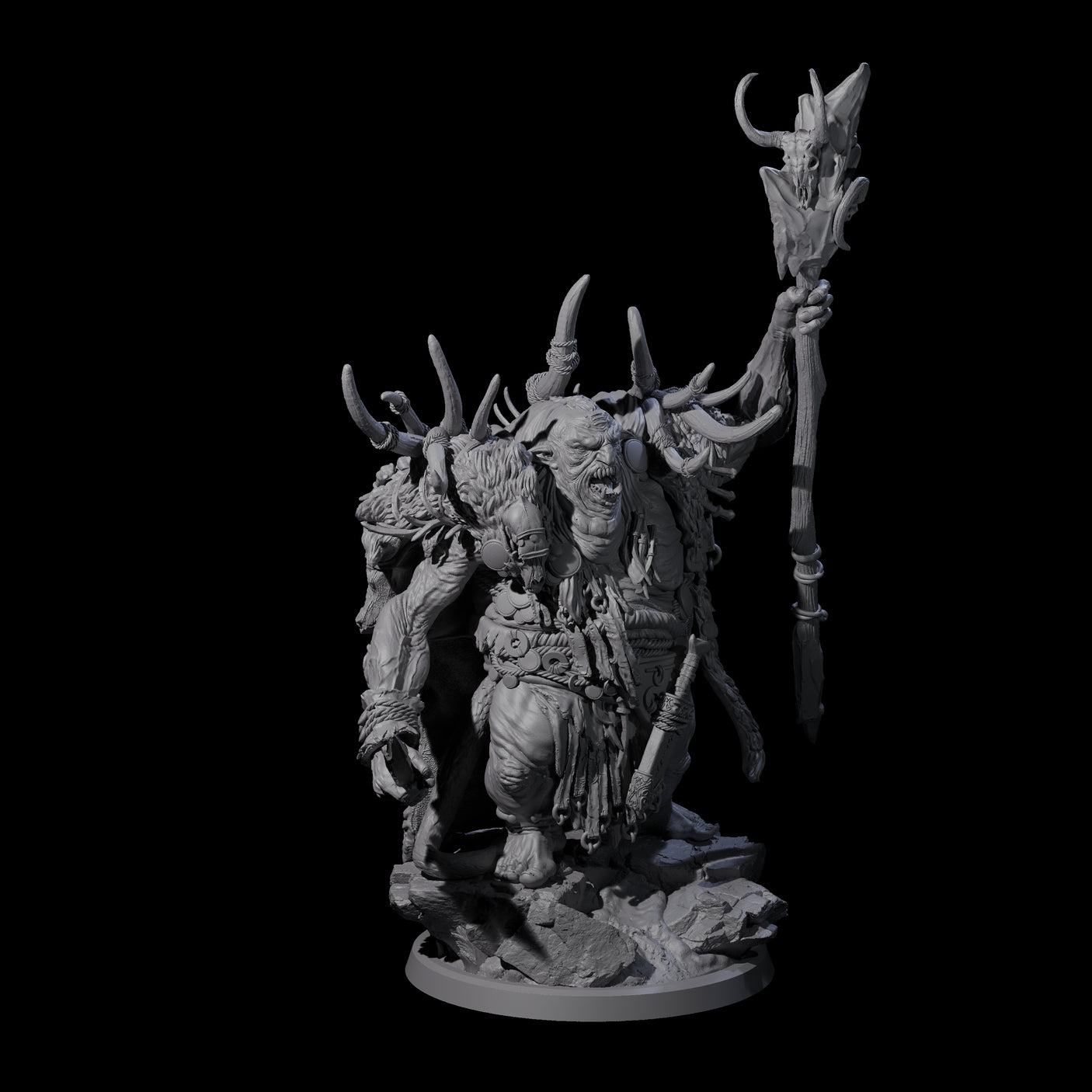 Four Decorated Tribal Ogres Miniature for Dungeons and Dragons, Pathfinder or other TTRPGs