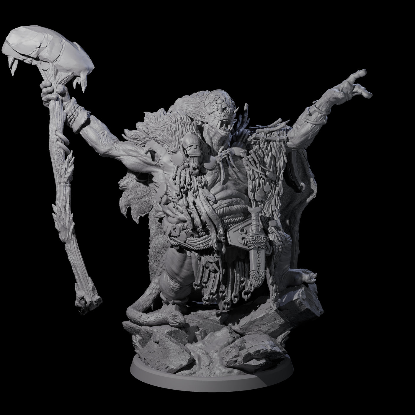 Four Decorated Tribal Ogres Miniature for Dungeons and Dragons, Pathfinder or other TTRPGs