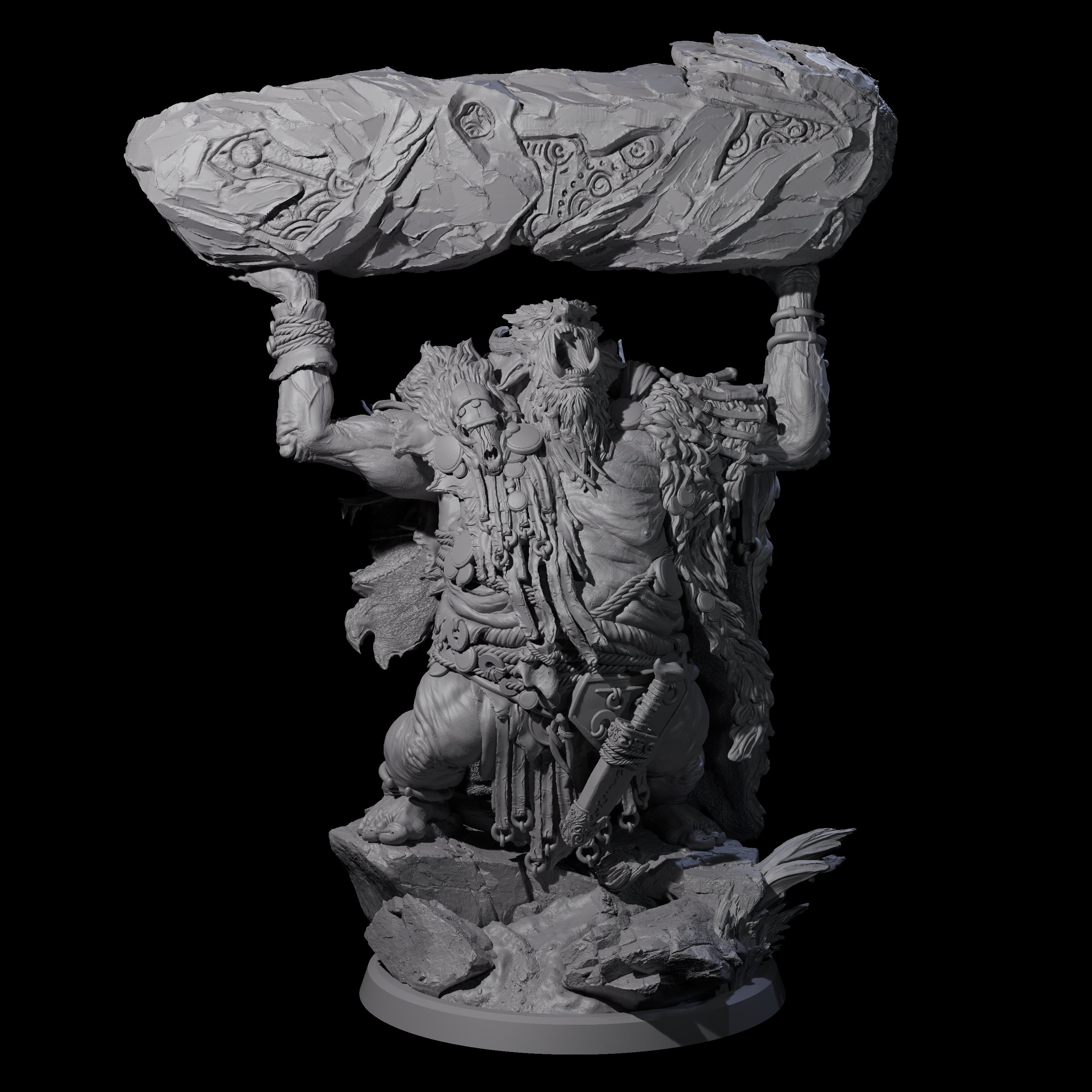 Four Decorated Tribal Ogres Miniature for Dungeons and Dragons, Pathfinder or other TTRPGs