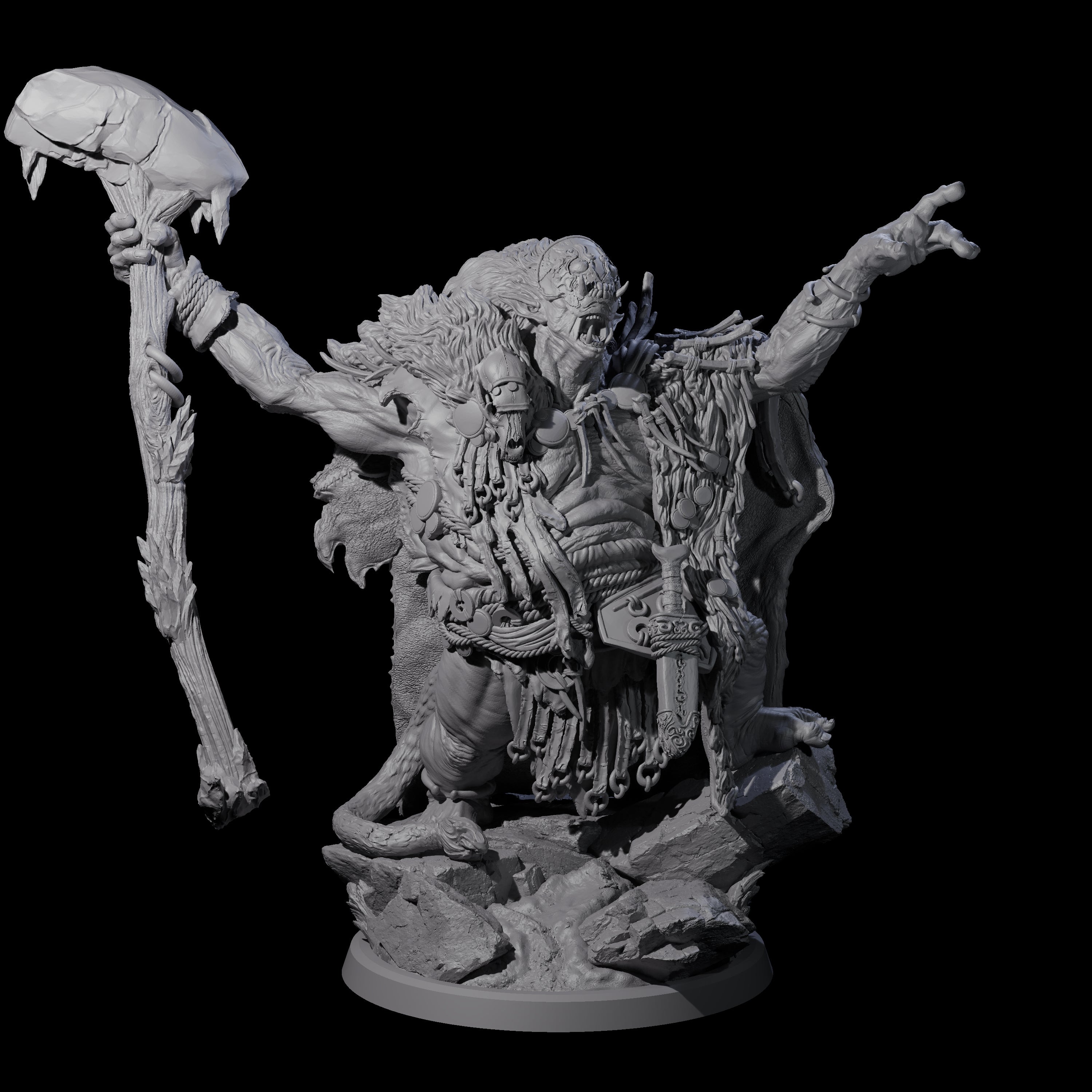 Four Decorated Tribal Ogres Miniature for Dungeons and Dragons, Pathfinder or other TTRPGs