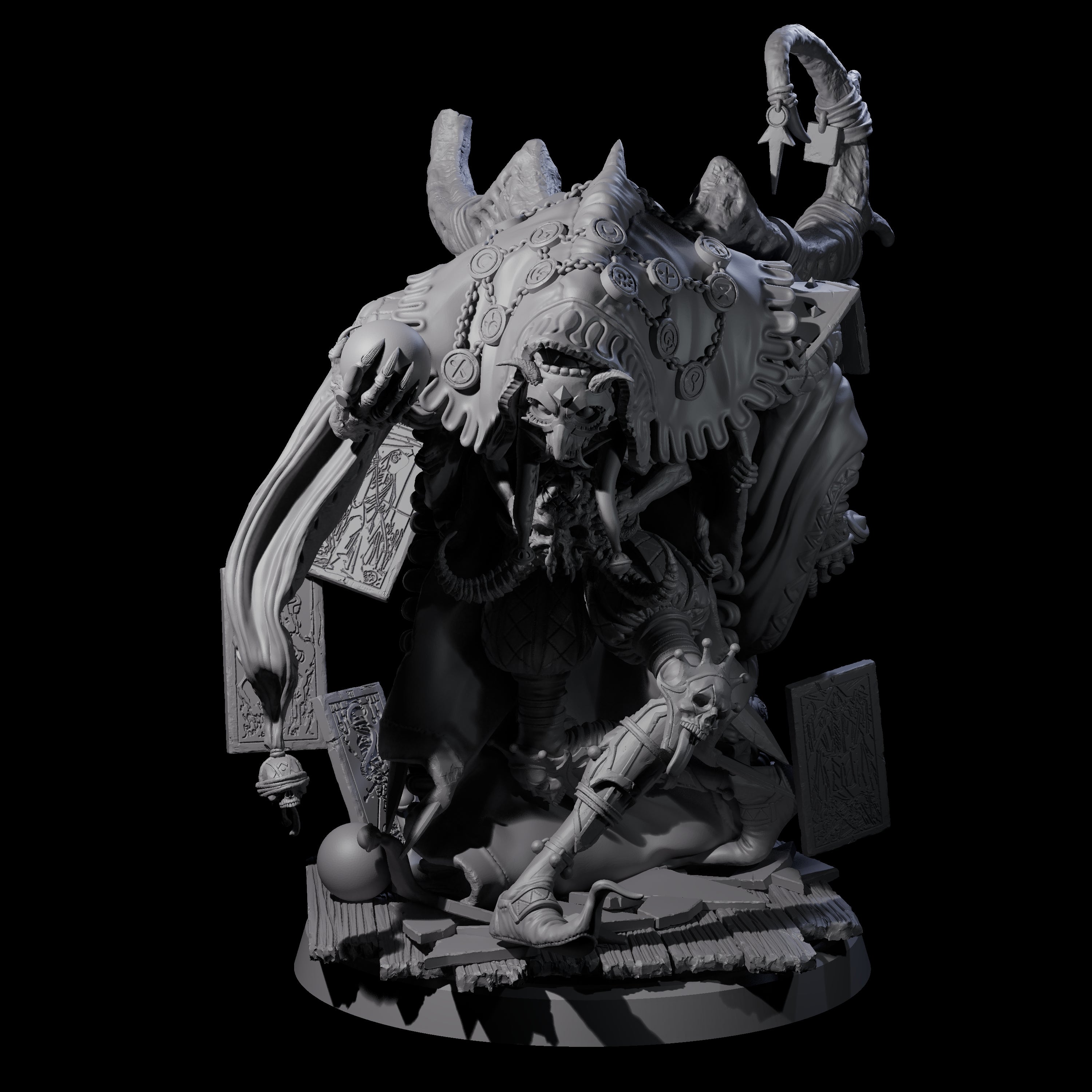 Four Deformed Mind Flayer Arcanists Miniature for Dungeons and Dragons, Pathfinder or other TTRPGs
