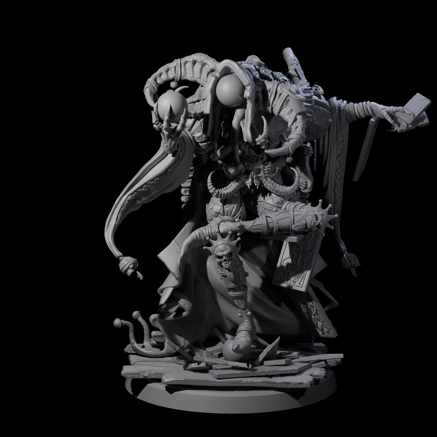 Four Deformed Mind Flayer Arcanists Miniature for Dungeons and Dragons, Pathfinder or other TTRPGs