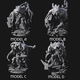 Four Deformed Mind Flayer Arcanists Miniature for Dungeons and Dragons, Pathfinder or other TTRPGs