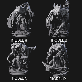 Four Deformed Mind Flayer Arcanists Miniature for Dungeons and Dragons, Pathfinder or other TTRPGs