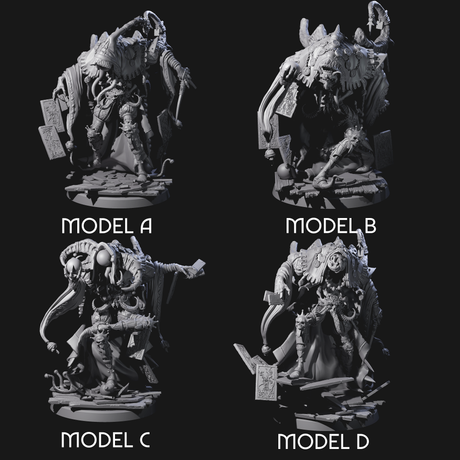 Four Deformed Mind Flayer Arcanists Miniature for Dungeons and Dragons, Pathfinder or other TTRPGs