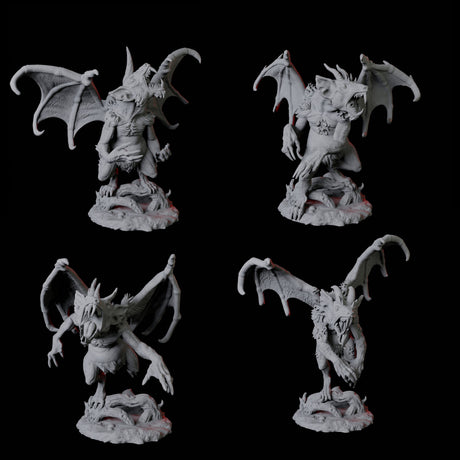 Four Demonic Rats Miniature for Dungeons and Dragons, Pathfinder or other TTRPGs