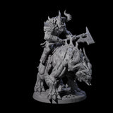 Four Demonic Ravagers riding Hellhounds Miniature for Dungeons and Dragons, Pathfinder or other TTRPGs