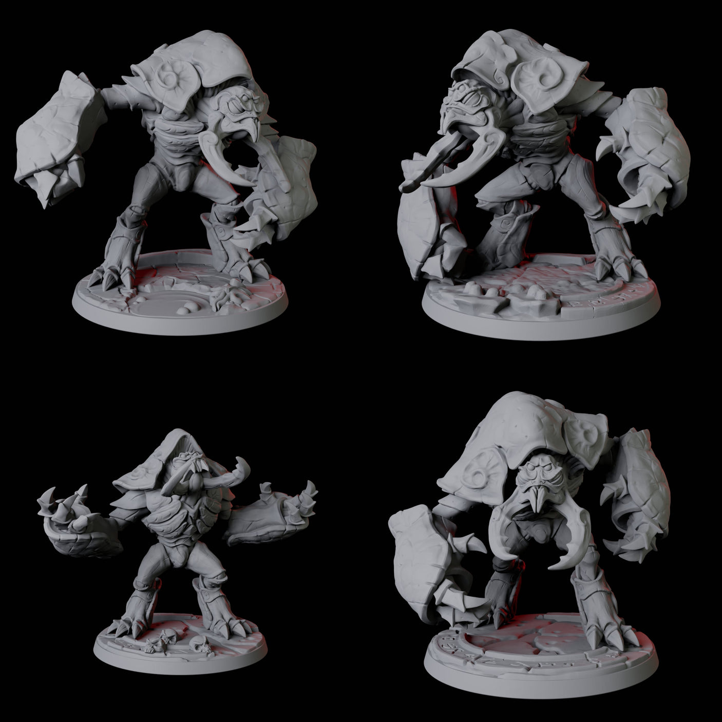 Four Depth Umber Hulks Miniature for Dungeons and Dragons, Pathfinder or other TTRPGs